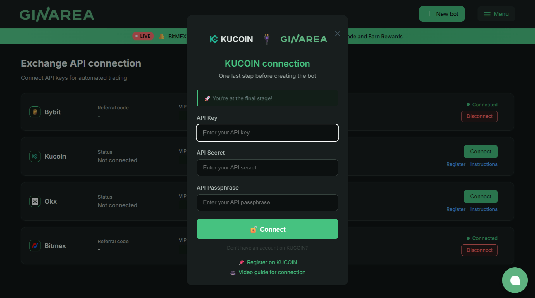 Connecting Exchange Ginarea